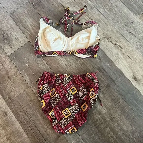 Vintage Swim Bali Two Piece
Bikini Pink & Yellow Halter Top
High Waisted Bottoms - Picture 2 of 7